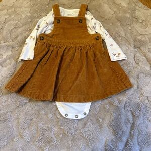 Carter's Brown Corduroy Dress with Floral Top